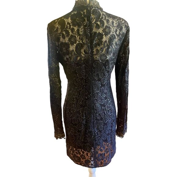 Rachel Zoe Metallic Hunter Lace Detail Muddy Dress in Black Size 10 MSRP: $465 - Picture 8 of 9